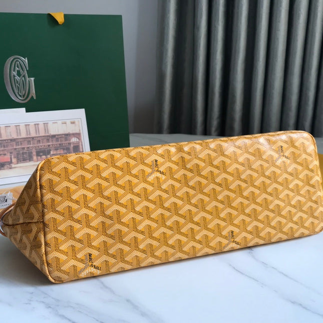 CHIEN GRIS BAG 33 IN YELLOW GOYARDINE CANVAS AND CALFSKIN TRIM