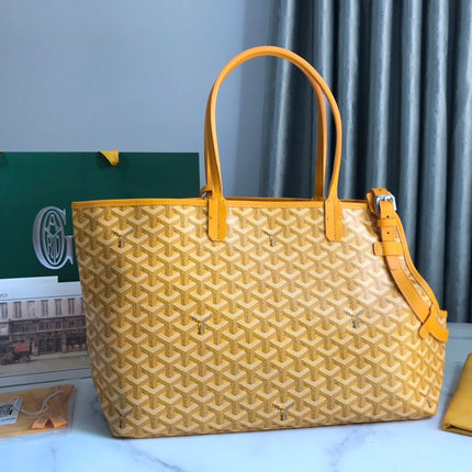 CHIEN GRIS BAG 33 IN YELLOW GOYARDINE CANVAS AND CALFSKIN TRIM