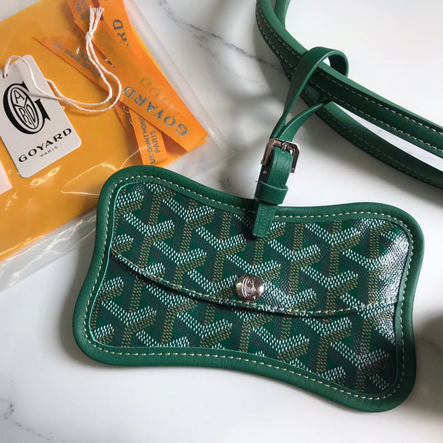 CHIEN GRIS BAG 33 IN GREEN GOYARDINE CANVAS AND CALFSKIN TRIM