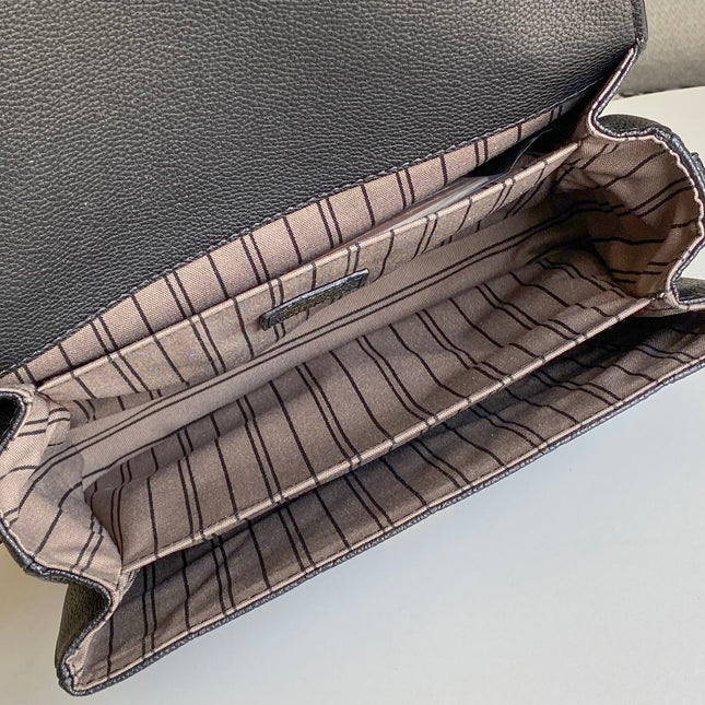 LV 25S POCHETTE METIS 25 IN BLACK MONOGRAM COATED CANVAS GOLD HARDWARE