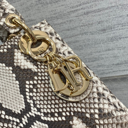 MINI LADY 17 BAG IN DARK BROWN PYTHON LEATHER