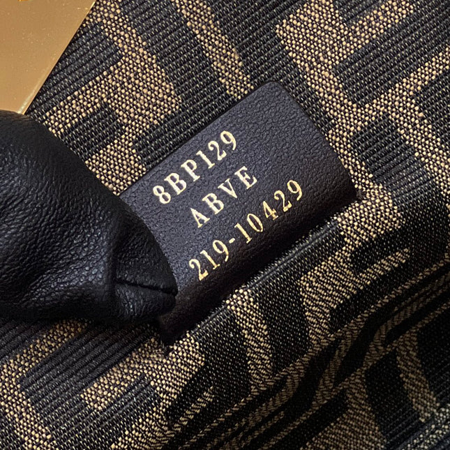 FENDI FIRST SMALL 26 COFFEE BROWN LEATHER BAG WITH EXOTIC DETAILS