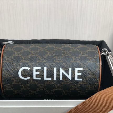 CYLINDRICAL 22  BAG BLACK PATTERN COWHIDE