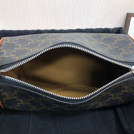 CYLINDRICAL 22  BAG BLACK PATTERN COWHIDE