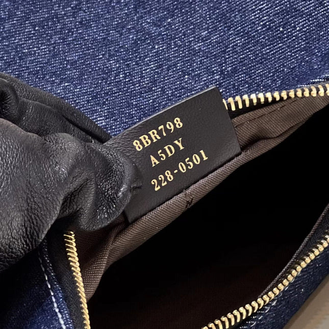 FENDIGRAPHY 29 BAG IN NAVY BLUE DENIM FABRIC WITH GOLD HARDWARE