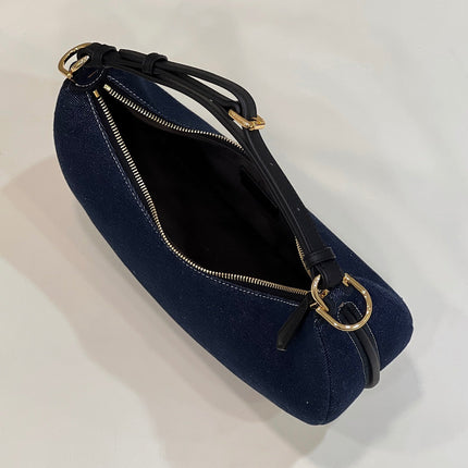 FENDIGRAPHY 29 BAG IN NAVY BLUE DENIM FABRIC WITH GOLD HARDWARE