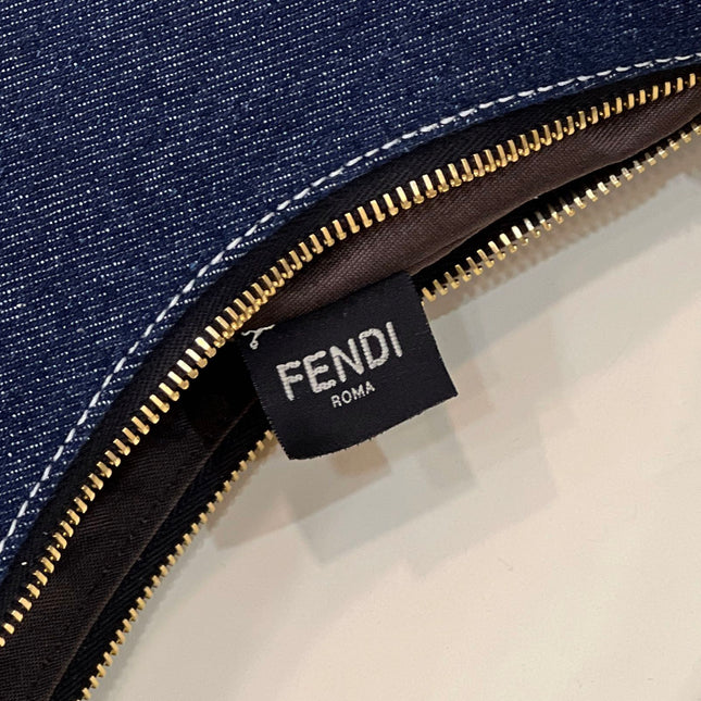 FENDIGRAPHY 29 BAG IN NAVY BLUE DENIM FABRIC WITH GOLD HARDWARE
