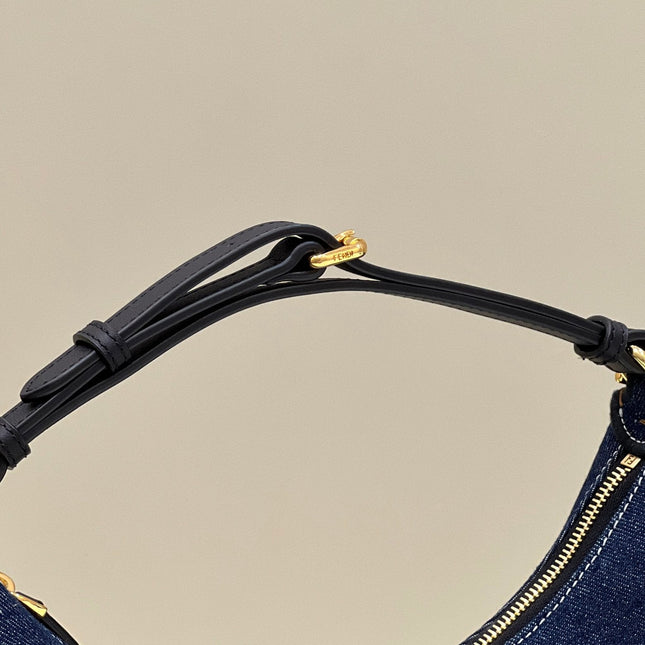 FENDIGRAPHY 29 BAG IN NAVY BLUE DENIM FABRIC WITH GOLD HARDWARE