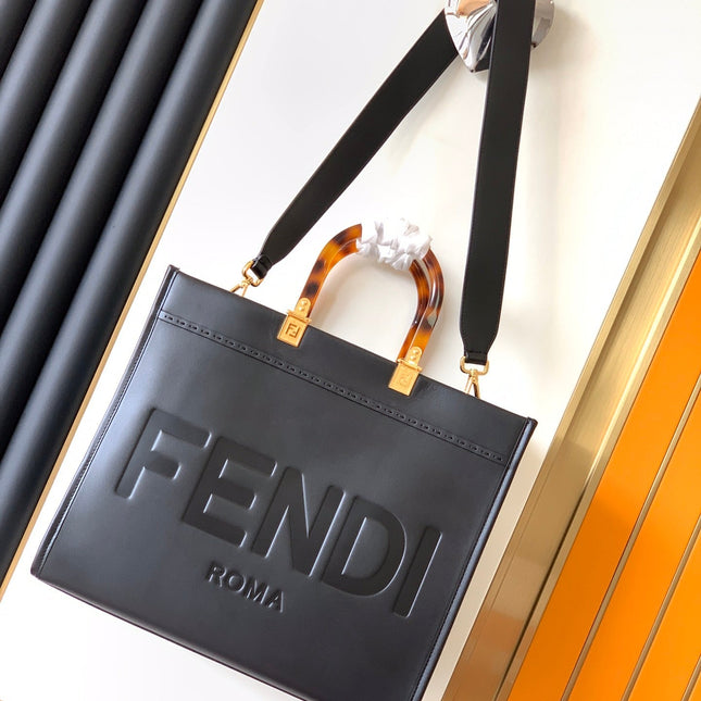 Fend Sunshine Medium Bag 35 Black Leather