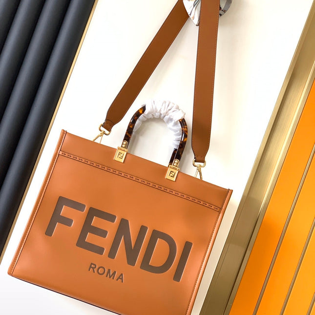 Fend Sunshine Medium Bag 35 Tan Leather