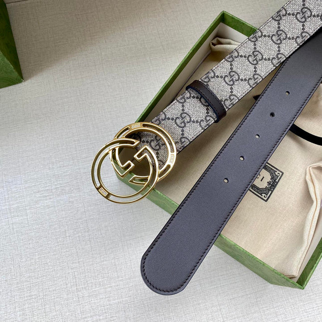 GG MARMONT MONOGRAM BELT 40MM GOLD HARDWARE