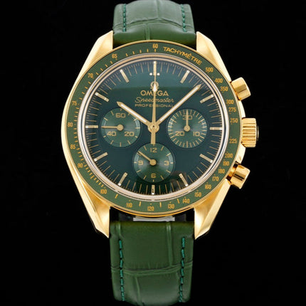 SPEEDMASTER MOONWATCH PROFESSIONAL 42 MM JUNGLE GREEN CASE ON LEATHER STRAP