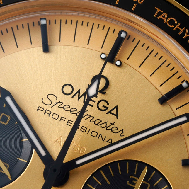 SPEEDMASTER MOONWATCH PROFESSIONAL 42 MM GOLD CASE ON BLACK LEATHER STRAP