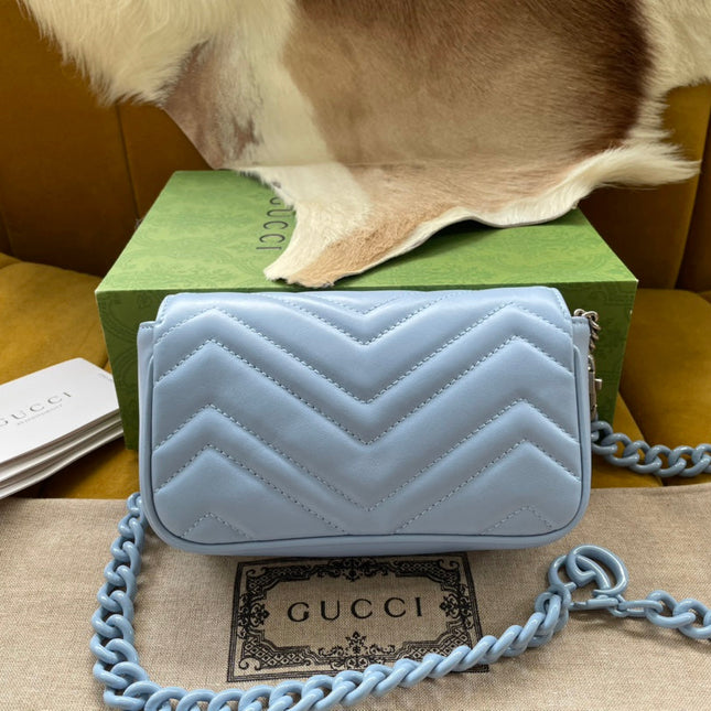 MARMONT MINI HANDBAG 16 IN BLUE PASTEL CALFSKIN