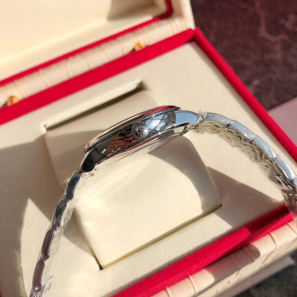DE VILLE PRESTIGE WATCH SILVER CASE WITH SAPPHIRE BLUE DIAL