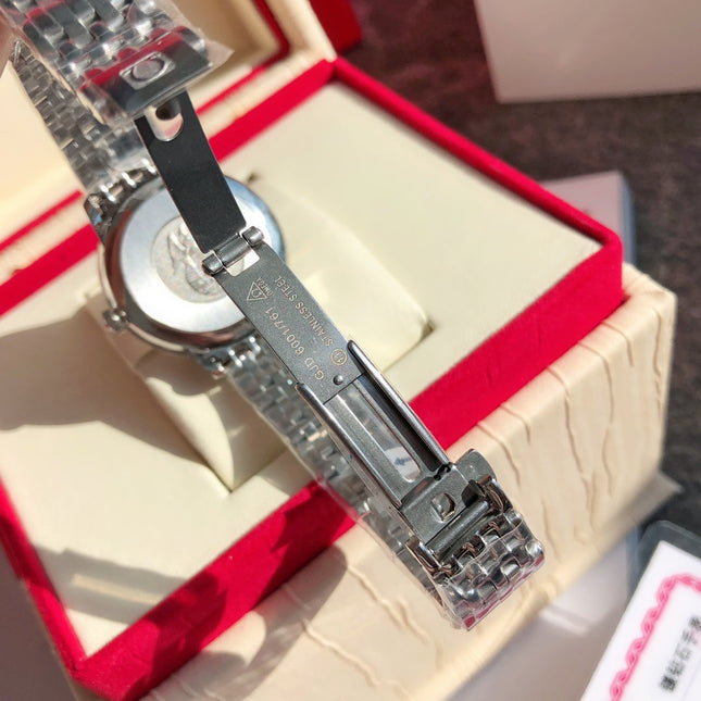 DE VILLE PRESTIGE WATCH SILVER CASE WITH WHITE DIAL