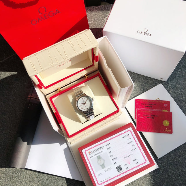 DE VILLE PRESTIGE WATCH SILVER CASE WITH WHITE DIAL