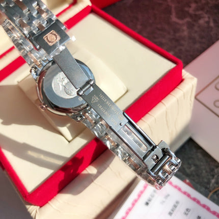DE VILLE PRESTIGE WATCH SILVER AND ROSE GOLD CASE WITH WHITE DIAL