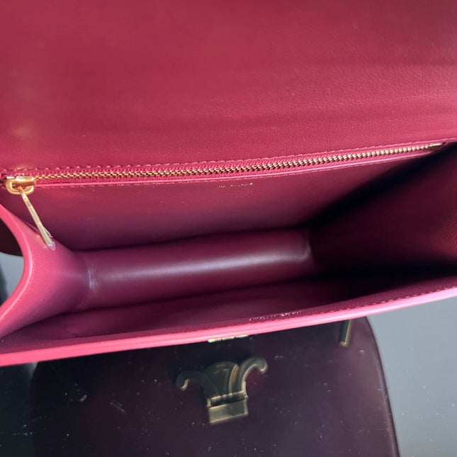 BESACE TRIPHOME 24 RUBY RED GLOSSY CALFSKIN