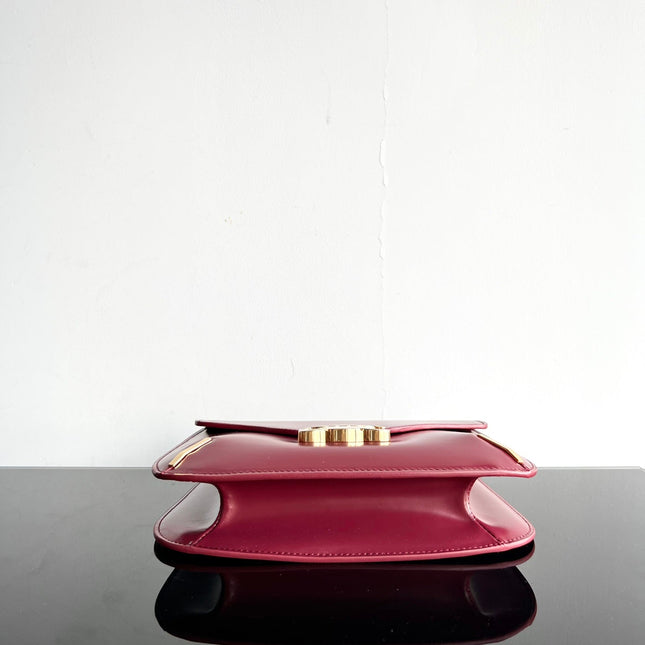 BESACE TRIPHOME 24 RUBY RED GLOSSY CALFSKIN