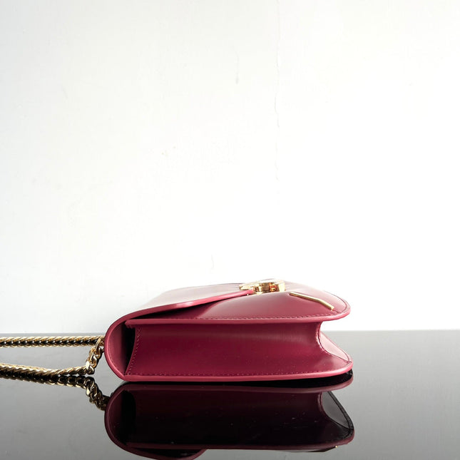 BESACE TRIPHOME 24 RUBY RED GLOSSY CALFSKIN