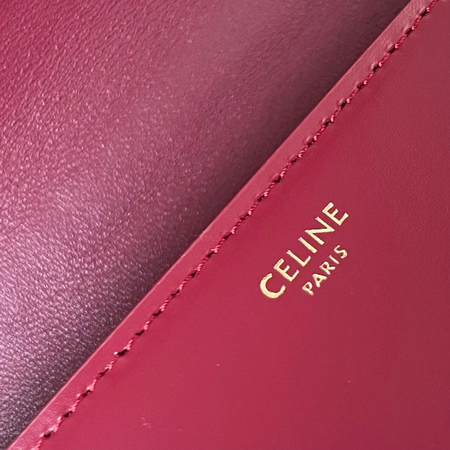 BESACE TRIPHOME 24 RUBY RED GLOSSY CALFSKIN