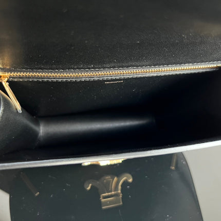BESACE TRIPHOME 24 BLACK GLOSSY CALFSKIN