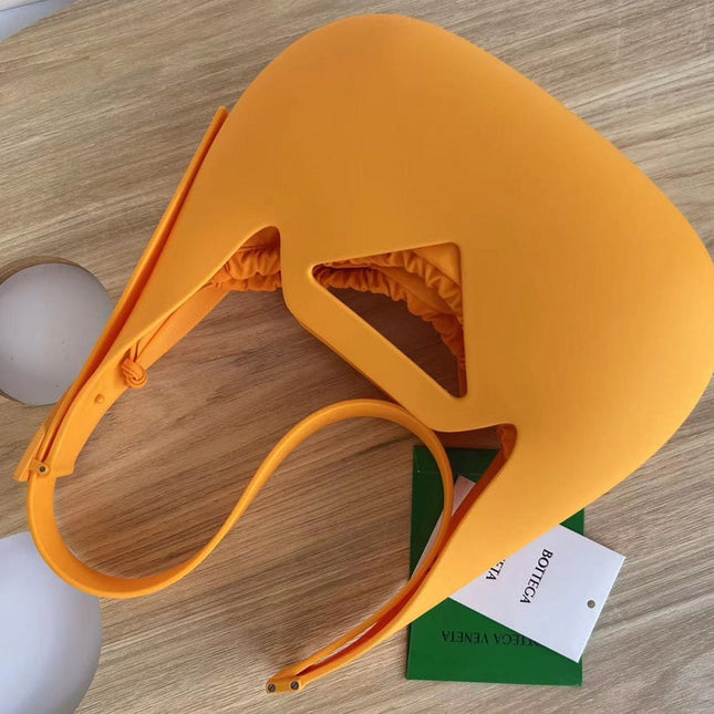 SHOULDER BAG 27 IN ORANGE PEEL RUBBER AND NYLON FABRIC
