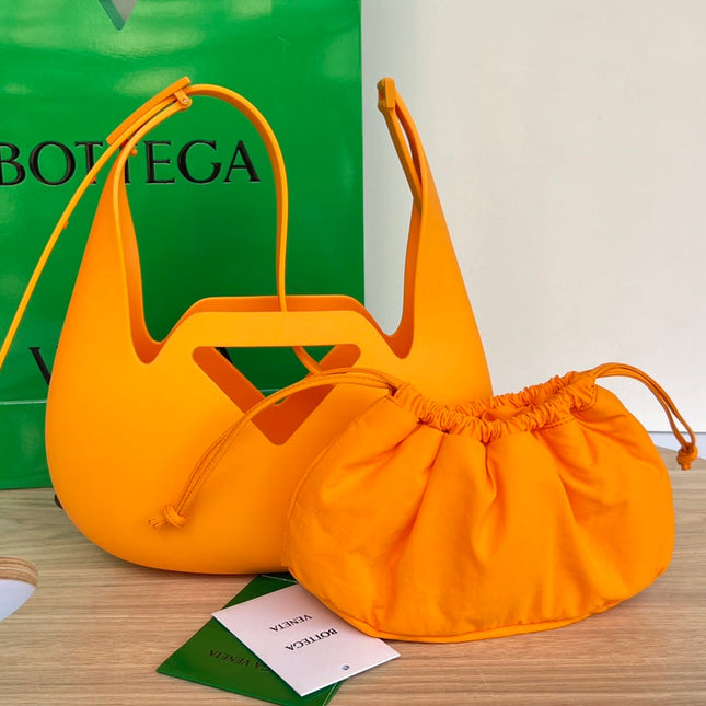 SHOULDER BAG 27 IN ORANGE PEEL RUBBER AND NYLON FABRIC
