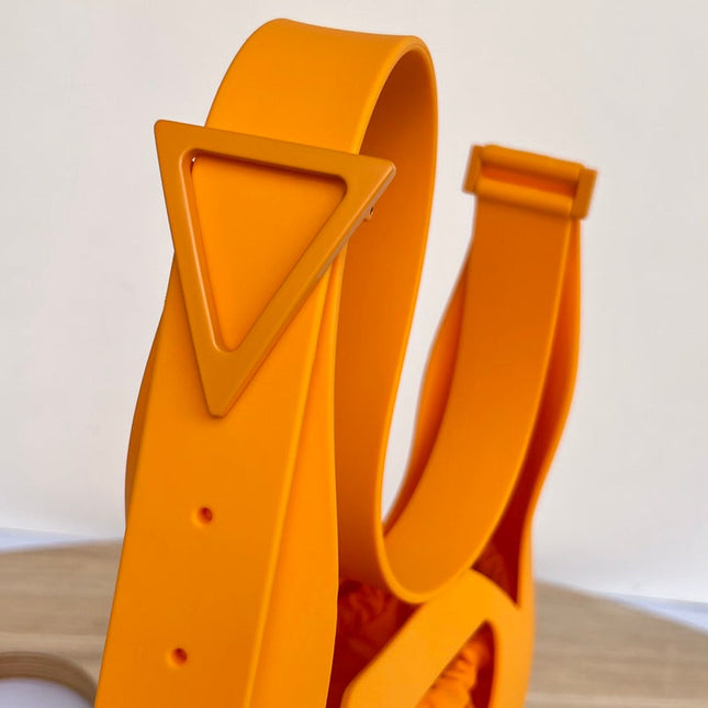 SHOULDER BAG 27 IN ORANGE PEEL RUBBER AND NYLON FABRIC