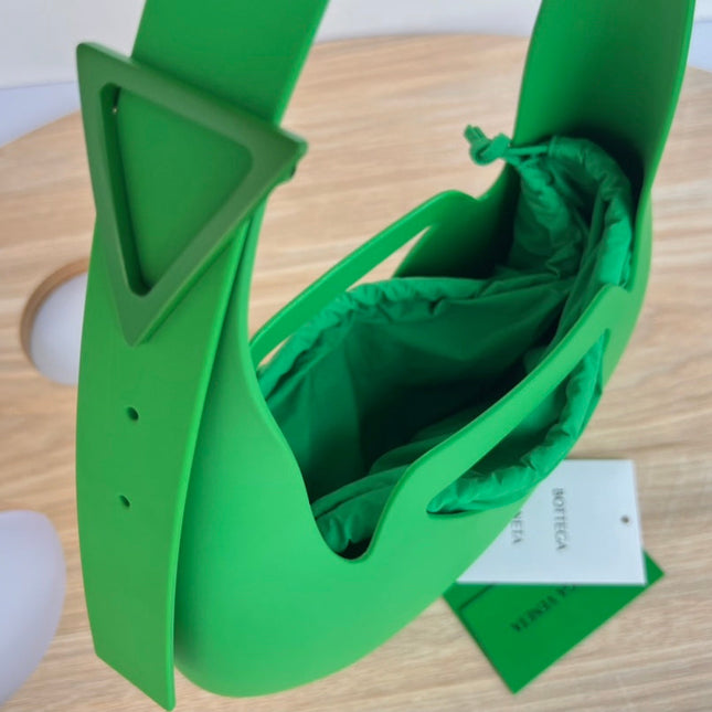 SHOULDER BAG 27 IN JADE GREEN RUBBER AND NYLON FABRIC