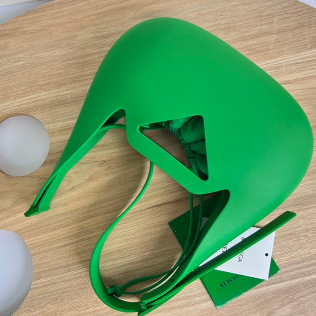 SHOULDER BAG 27 IN JADE GREEN RUBBER AND NYLON FABRIC