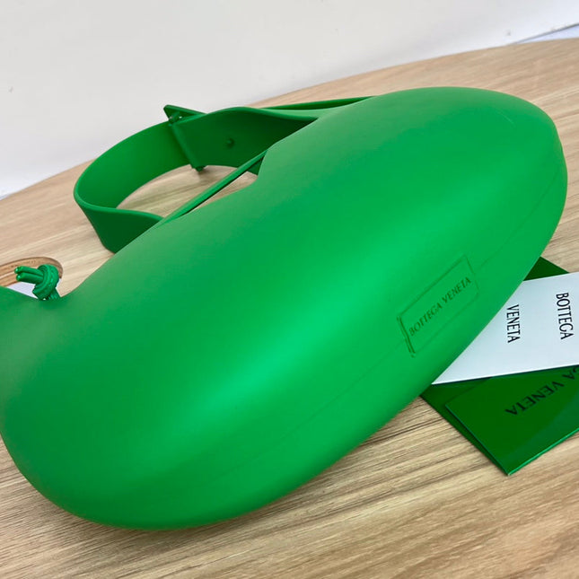 SHOULDER BAG 27 IN JADE GREEN RUBBER AND NYLON FABRIC
