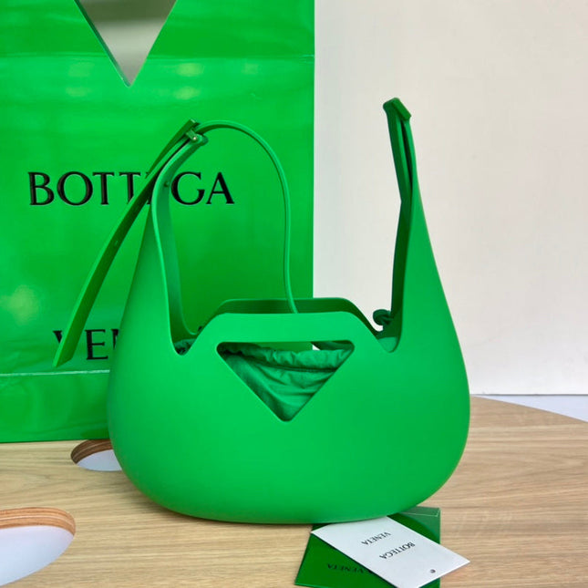 SHOULDER BAG 27 IN JADE GREEN RUBBER AND NYLON FABRIC
