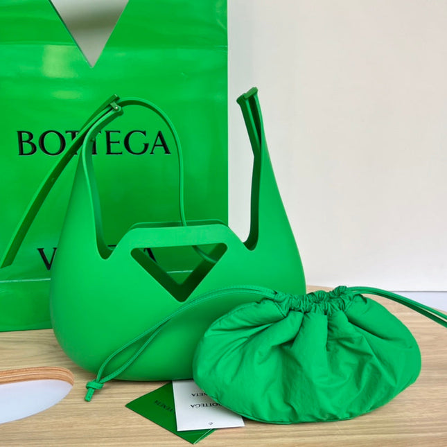 SHOULDER BAG 27 IN JADE GREEN RUBBER AND NYLON FABRIC