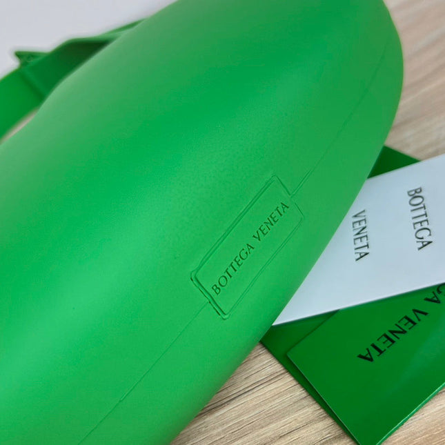 SHOULDER BAG 27 IN JADE GREEN RUBBER AND NYLON FABRIC