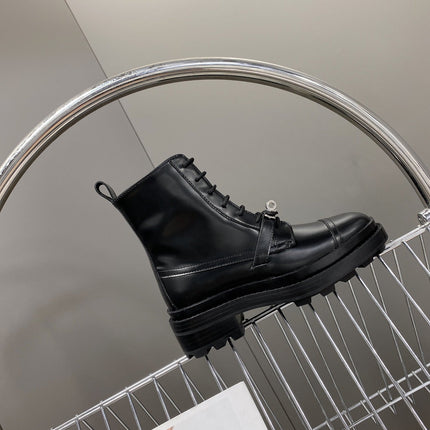 HM 25S FUNK ANKLE BOOT IN BLACK LAMBSKIN WITH SILVER HARDWARE