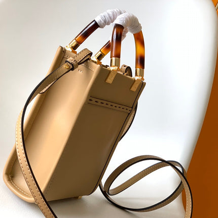 Fend Mini Sunshine Shopper Bag 18 Beige Leather