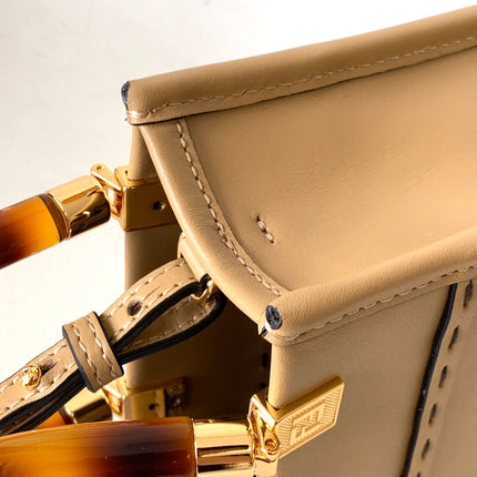 Fend Mini Sunshine Shopper Bag 18 Beige Leather