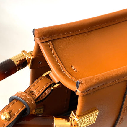 Fend Mini Sunshine Shopper Bag 18 Tan Leather