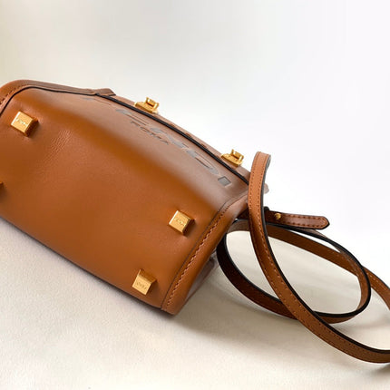 Fend Mini Sunshine Shopper Bag 18 Tan Leather