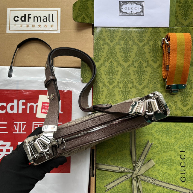 ATTACHE MINI BAG 23 IN BEIGE GG AND BROWN TRIM CALFSKIN