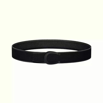 HM LUCK BELT BUCKLE & REVERSIBLE BLACK LEATHER STRAP 38MM
