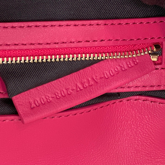 BAGUETTE WITH FF MOTIF 27 IN CERISH PINK SOFT LAMBSKIN GOLD HARDWARE