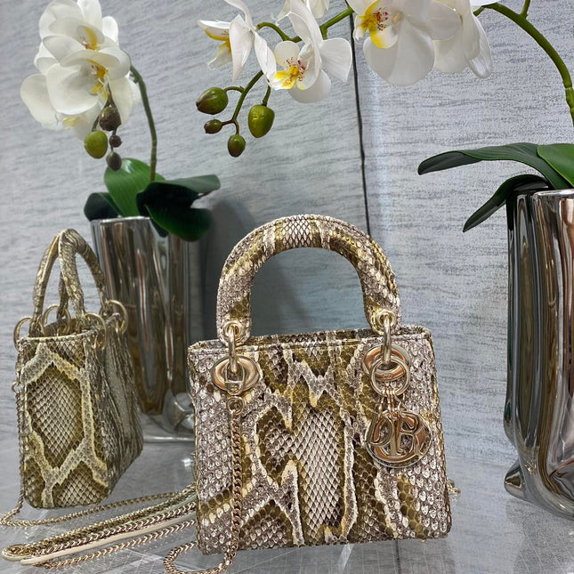 MINI LADY 17 BAG IN GOLDEN PYTHON LEATHER