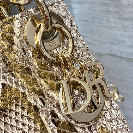 MINI LADY 17 BAG IN GOLDEN PYTHON LEATHER