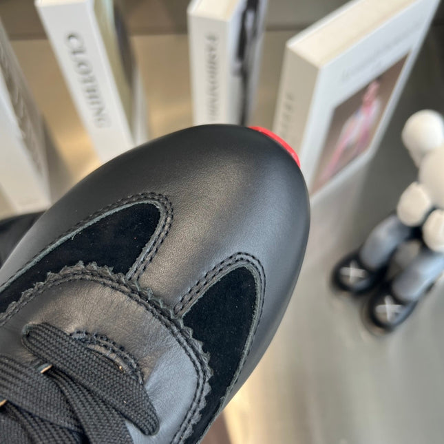 LOUBISHARK SNEAKERS IN BLACK CALFSKIN AND MESH