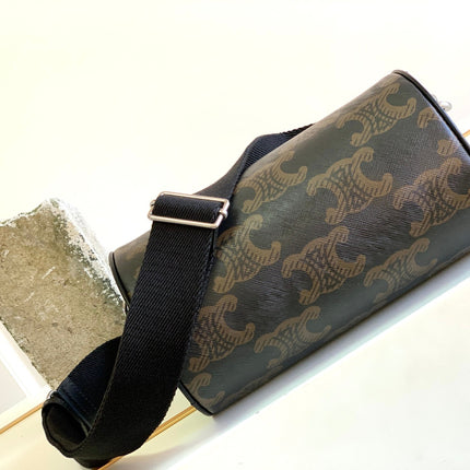 CYLINDRICAL 22  BAG BLACK BROWN COWHIDE