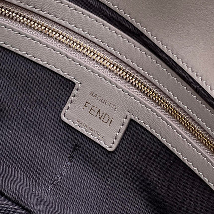 BAGUETTE WITH FF MOTIF 27 IN PINE CONE SOFT LAMBSKIN GOLD HARDWARE