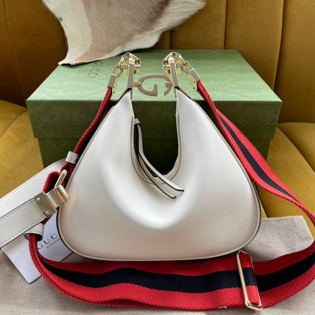 GG ATTACHE 23 SMALL SHOULDER BAG WHITE CALFSKIN